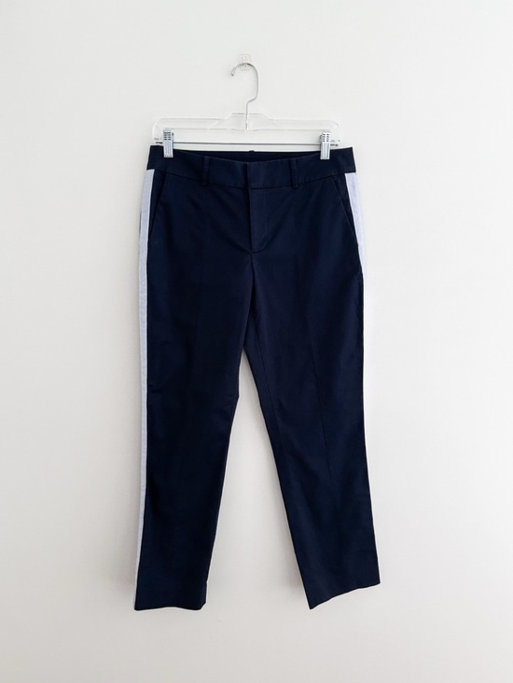 Tommy Hilfiger Navy Ankle Pants Side Stripe Tailored Slim Preppy Chino Size 4